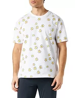 Koszulki męskie - Schiesser Męski T-shirt okrągły dekolt piżama top, biały, 48 - miniaturka - grafika 1