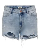 Spodenki damskie - shorts e bermuda donna only 15256232 pacy light blue denim - miniaturka - grafika 1