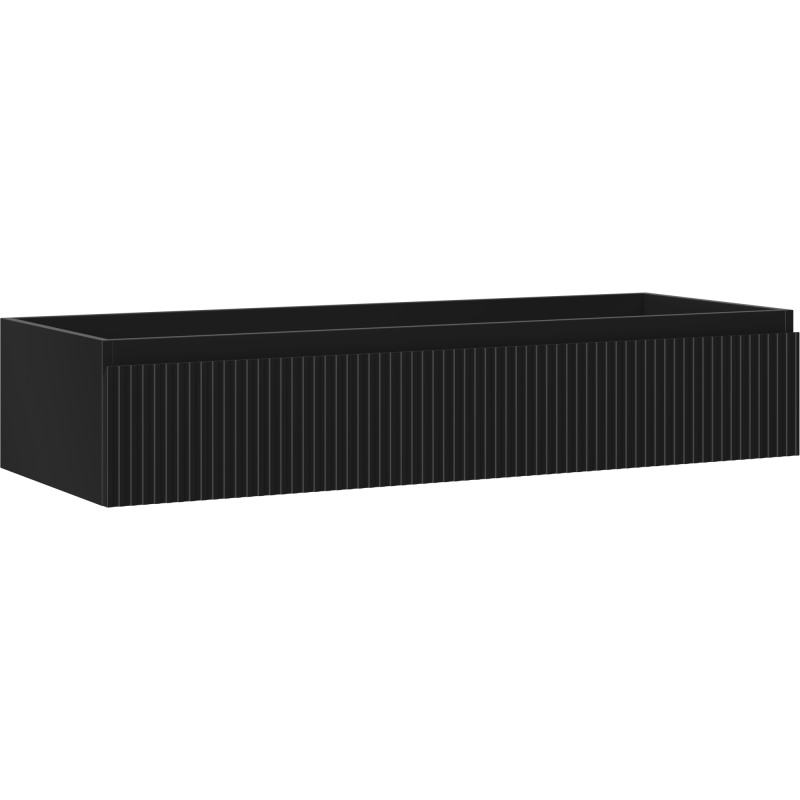 Mexen Rivel szafka łazienkowa podumywalkowa 120 cm, 1 szuflada, ryflowana , czarna mat - 91A20-12023-1-BF71