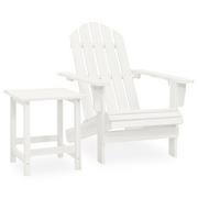 Meble ogrodowe - vidaXL Krzesło ogrodowe Adirondack ze stolikiem jodłowe białe 315919 - miniaturka - grafika 1