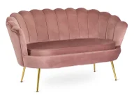 Sofy i kanapy - Różowa sofa muszelka na złotych nogach - Deos - miniaturka - grafika 1