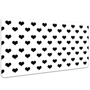 Podkładka mata ochrona biurka Czarne serca 100x50cm, Dywanomat - Podkładki na biurko - miniaturka - grafika 1