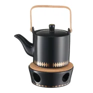 Dzbanek z podgrzewaczem porcelanowy 500 ml GAJA BLACK VILLA ITALIA