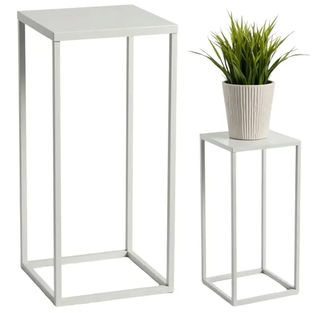 Kwietnik Metalowy Stojący Loft Stojak Na Kwiaty Biały 60 Cm Produkt Polski
