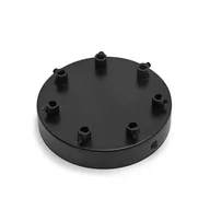 Akcesoria do oświetlenia - Metalowa osłonka sufitowa strukturalna w kolorze czarnym z czarną blokadą kabla - siedmiokablowa Kolorowe Kable - miniaturka - grafika 1