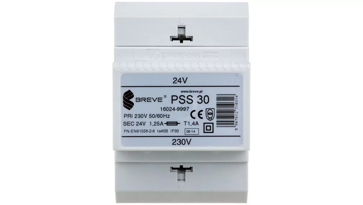 EMC 1-fazowy na szynę PSS 30VA 230/24V 162024-9997 Breve
