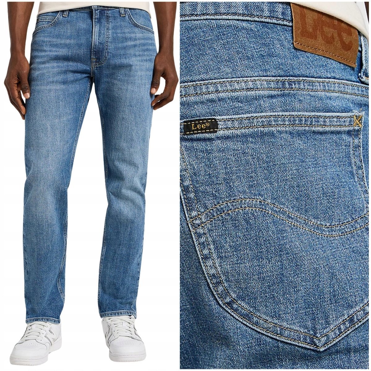 Lee RIDER SLIM Skylights DżINS lekko dopasowane spodnie jeansowe W31 L34