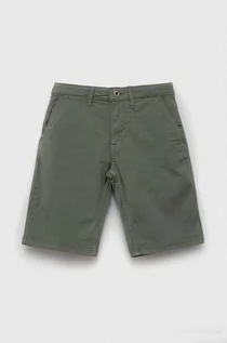 Spodnie i spodenki dla chłopców - Pepe Jeans szorty dziecięce kolor zielony regulowana talia - grafika 1