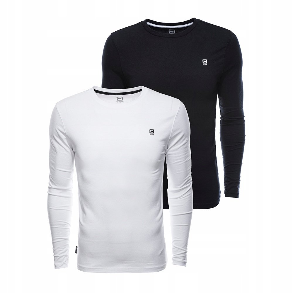 Zestaw longsleeve męski z elastanem biały i czarny 2-pak Ombre Z40 V4 XXL