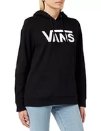 Bluzy damskie - Vans Damska bluza z kapturem z logo Drop V, czarna, XS - miniaturka - grafika 1