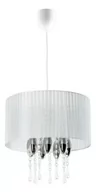Lampy sufitowe - MLAMP LAMPA wisząca 661/1 BIA MLAMP abażurowa OPRAWA zwis z kryształkami glamour crystal biały 661/1 BIA - miniaturka - grafika 1