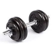 Hantle i ciężarki - Hantel do ćwiczeń żeliwny Profit 15 kg - miniaturka - grafika 1