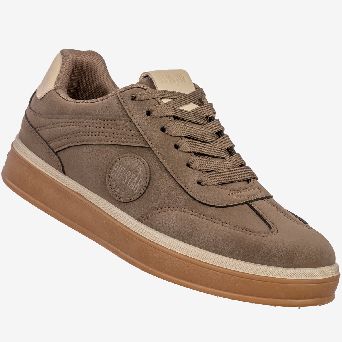 Sneakersy Męskie BIG STAR Buty Sportowe Miejskie Półbuty Jasny Brąz SS174020 Beżowy 45