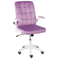 Fotele i krzesła biurowe - Beliani Krzesło biurowe DANDY Welur Purpurowy - miniaturka - grafika 1