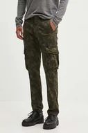 Spodnie męskie - Superdry spodnie męskie kolor zielony dopasowane - miniaturka - grafika 1