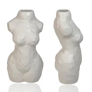 Wazon Dekoracyjny Biały w Kształcie Kobiecego Ciała - 30cm - Wazony i flakony - miniaturka - grafika 1