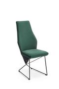 Krzesła - Krzesło do jadalni K485 welur ciemny zielony na metalowych nogach - miniaturka - grafika 1