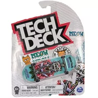 Samochody i pojazdy dla dzieci - Tech Deck deskorolka fingerboard Meow Biały Kot + naklejki - miniaturka - grafika 1