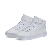 Buty trekkingowe damskie - Damskie sneakersy Carina 2.0 Mid PUMA White Silver Gray - miniaturka - grafika 1