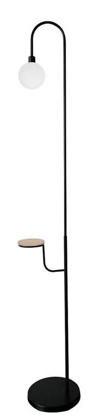 Candellux Czarna minimalistyczna lampa podłogowa z półką 51-00057 z serii VANITY