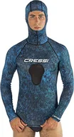 Koszulki i topy damskie - Rush Cressi Cressi Unisex-Adult Hunter Hooded Guard Top Koszulka rashguard do sportów wodnych ,Niebieski moro ,XXXL Hooded Guard Top-parent - miniaturka - grafika 1