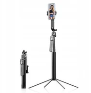 Selfie stick - Selfie stick Wozinsky WST-360YS z funkcją statywu z automatycznym śledzeniem twarzy 360° AI sterowanie gestami - czarny - miniaturka - grafika 1