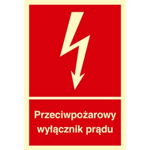 Oznaczenie "Przeciwpożarowy wyłącznik prądu" 15 x 22,2 - Numery na dom - miniaturka - grafika 1