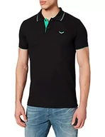 Koszule męskie - Trigema męska koszula polo slim fit, czarny, 3XL - miniaturka - grafika 1
