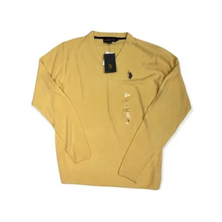 Swetry męskie - ﻿Elegancki żółty sweter męski U.S RALPH LAUREN L - grafika 1