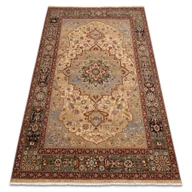 Dywany - Dywan KESHAN Frędzle, Rozeta orientalny 7519/53555 beż / granat beżowy 120x145 cm - miniaturka - grafika 1