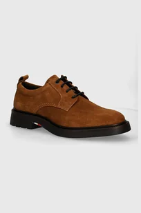 Tommy Hilfiger półbuty zamszowe LIGHT HILFIGER LWT SUEDE SHOE męskie kolor brązowy FM0FM05088 - Półbuty męskie - miniaturka - grafika 1