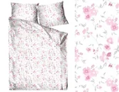 Pościel - Greno Pościel satynowa 220x200 Britania biała różowa kwiaty - miniaturka - grafika 1