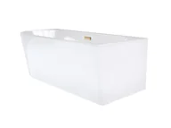 Wanny - Corsan Intero Wanna narożna 170x80 cm prawa biała z wykończeniem różowe złoto 649315 - miniaturka - grafika 1