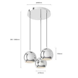 Luminex Żyrandol Cool chrome 3 503 - Lampy sufitowe - miniaturka - grafika 6