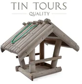 Karmniki dla ptaków - SZARY DREWNIANY KARMNIK DLA PTAKÓW 33x28x27h cm - miniaturka - grafika 1