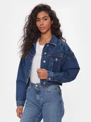 Kurtki damskie - Pepe Jeans Kurtka jeansowa Foxley Logo PL402329 Niebieski Oversize - miniaturka - grafika 1
