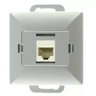 Gniazdka elektryczne - Abex Perła srebrny gniazdo telefoniczno-komputerowe GTP-10P GTP-10P-srebrny - miniaturka - grafika 1