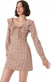 TRENDYOL SUKIENKA MINI W KRATĘ Z FALBANĄ PRZY DEKOLCIE 38 J9A