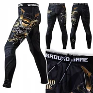 Kimona, stroje i obuwie - Legginsy Treningowe Kompresyjne Męskie Ground Game Oni Samurai R. Xxl - miniaturka - grafika 1