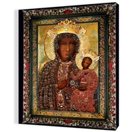 Ikony i obrazy sakralne - Obraz religijny na płótnie Matka Boża Częstochowska suknia Rubinowa - miniaturka - grafika 1