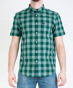 LEE BUTTON DOWN SS MĘSKA KOSZULA KRATA EVERGREEN L886GBEB 112123634 - Lee - Koszule męskie - miniaturka - grafika 1