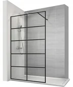 Ścianki i drzwi prysznicowe - Ścianka Prysznicowa Czarna Kratka 90X195 Soleo - miniaturka - grafika 1