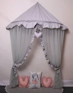 Zabezpieczenia dla dzieci - Elior Szary baldachim nad łóżeczko z oświetleniem LED - Sentopia 3X - miniaturka - grafika 1