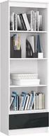 Regały - Elior Nowoczesny regał do gabinetu biały + grafit połysk - Milano 4X - miniaturka - grafika 1