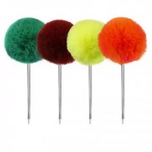 Incood Długopis Z Pomponem / Mix Kolorów - Przybory szkolne - miniaturka - grafika 1