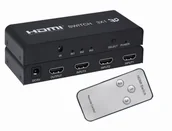Inne akcesoria audio-wideo - Switch HDMI 3in1 Rozgałęźnik 3x1 przejściówka Trójnik + Pilot - miniaturka - grafika 1