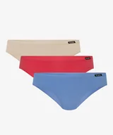 Majtki damskie - Figi damskie bikini Atlantic 3LP-176-ECR/KOR/NIE, 3-pak, ecru/koral/nie XL - miniaturka - grafika 1