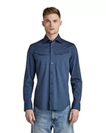 Koszule męskie - G-STAR RAW Męska koszula Slant Pocket Slim, Wielokolorowy (Dk Sea Blue Htr D21087-c965-c987), XS - miniaturka - grafika 1