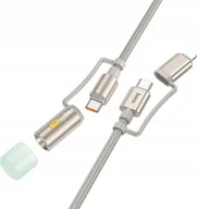 Kable USB - HOCO kabel All-in-one Typ C / Lightning do Typ C / LED Light PD 3A 60W U138 1,2 m szary - miniaturka - grafika 1