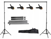 Wyposażenie ciemni fotograficznej - Zestaw Studyjny Atelier Do Zawieszania TŁa TeŁ 210x152-304cm 4x Klips Etui - miniaturka - grafika 1